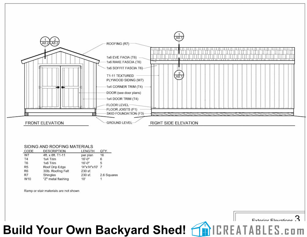 10x18-B Backyard Shed Plans Emailed