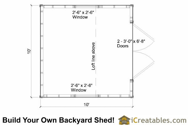 10x10-GB-Gambrel Shed Plans Emailed