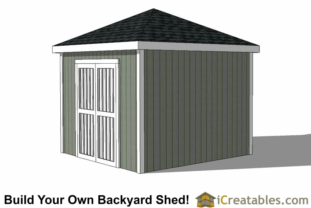 10x10-H Hip Roof Shed Plans Emailed