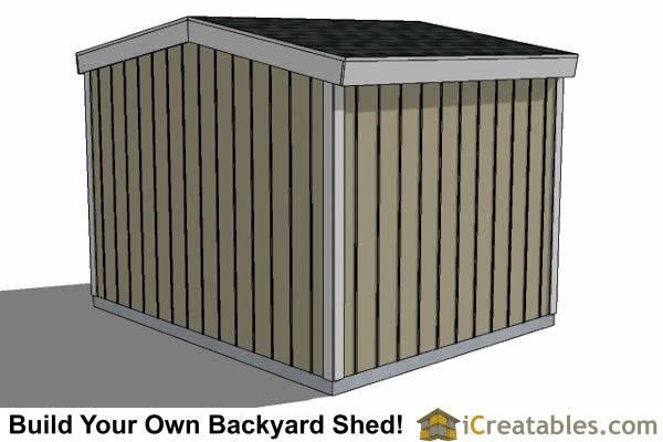 10x12-B8 8 Foot Backyard Shed Plans Emailed