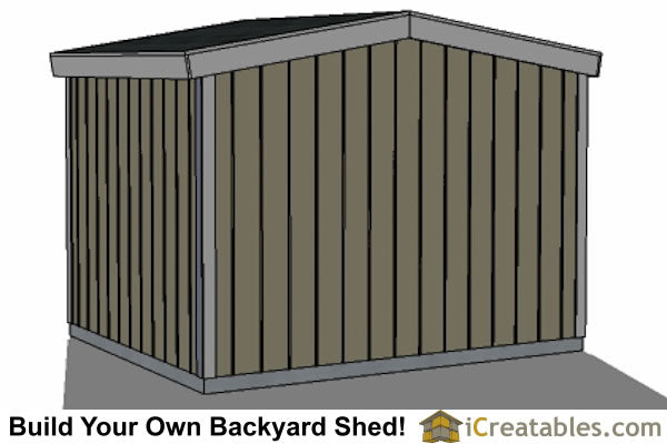 10x12-B8 8 Foot Backyard Shed Plans Emailed