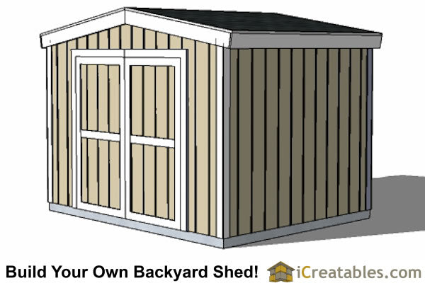 10x12-B8 8 Foot Backyard Shed Plans Emailed