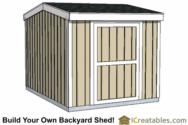 10x12-B8 8 Foot Backyard Shed Plans Emailed