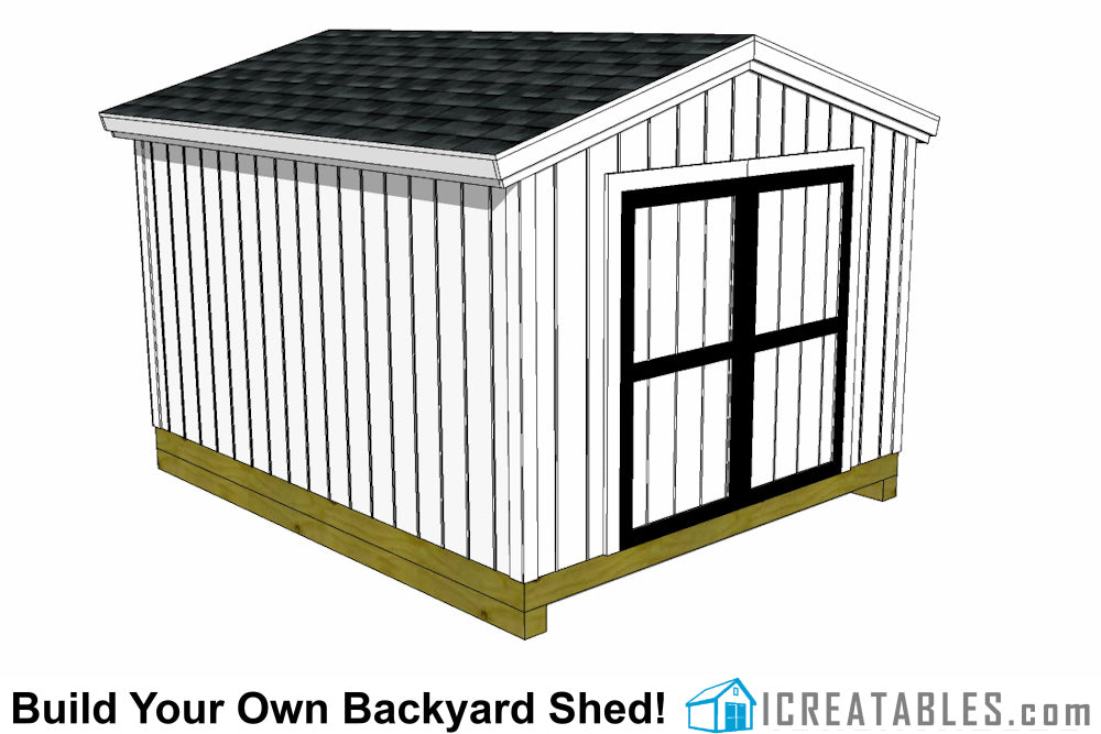 10x12-B Backyard Shed Plans Emailed