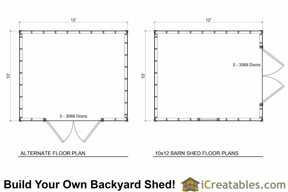 10x12-BB Backyard Barn Shed Plans Emailed