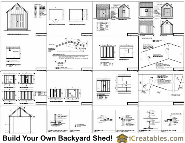 10x12-BB Backyard Barn Shed Plans Emailed