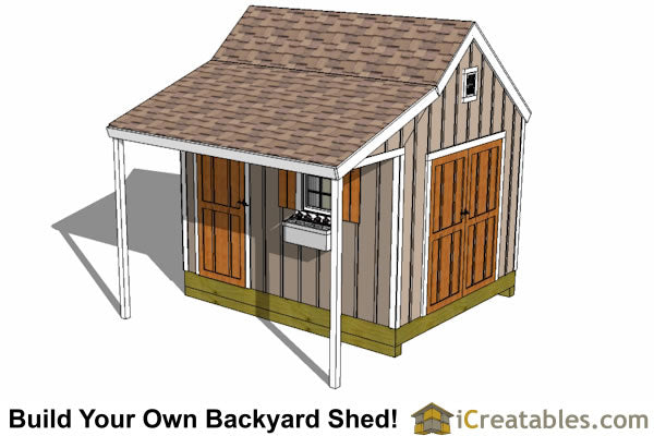10x12-CCP Cape Cod Shed Porch Shed Plans Emailed
