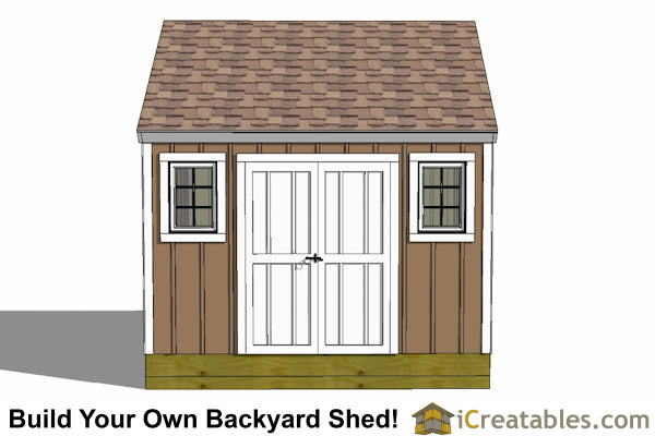 10x12-CLD Colonial Large Door Shed Plans Emailed