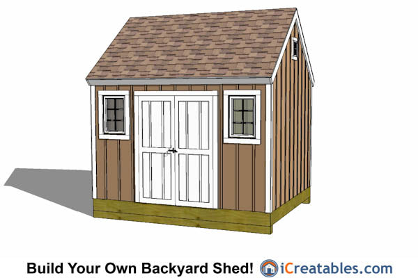10x12-CLD Colonial Large Door Shed Plans Emailed