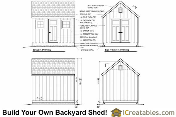 10x12-CO Colonial Shed Plans Emailed