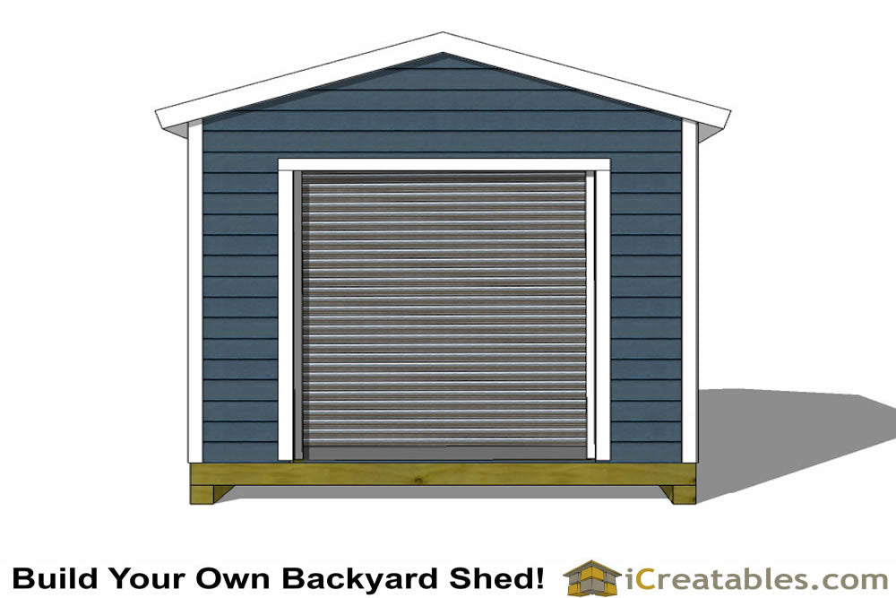 10x12-GD Garage Door Shed Plans Emailed