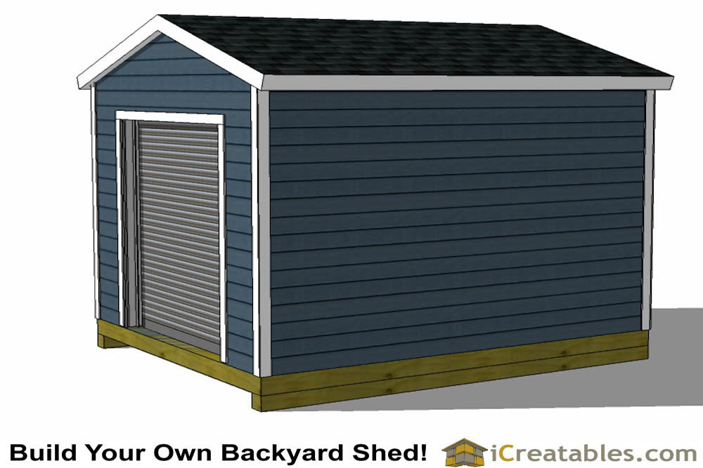 10x12-GD Garage Door Shed Plans Emailed