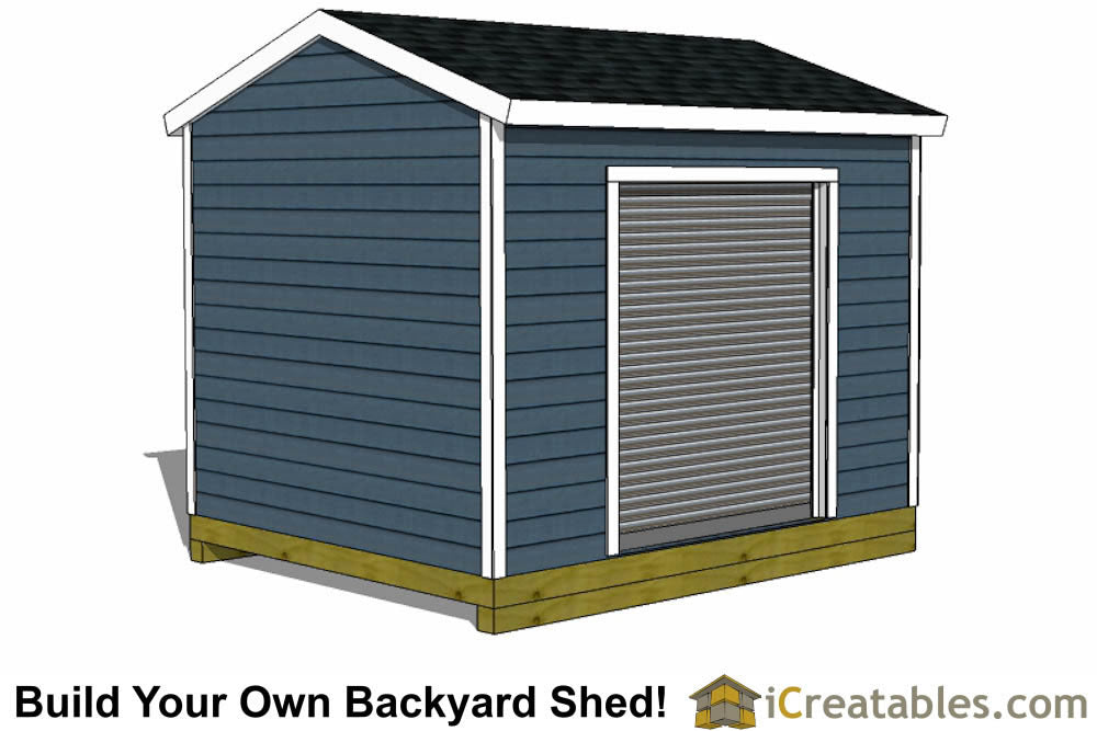 10x12-GD Garage Door Shed Plans Emailed
