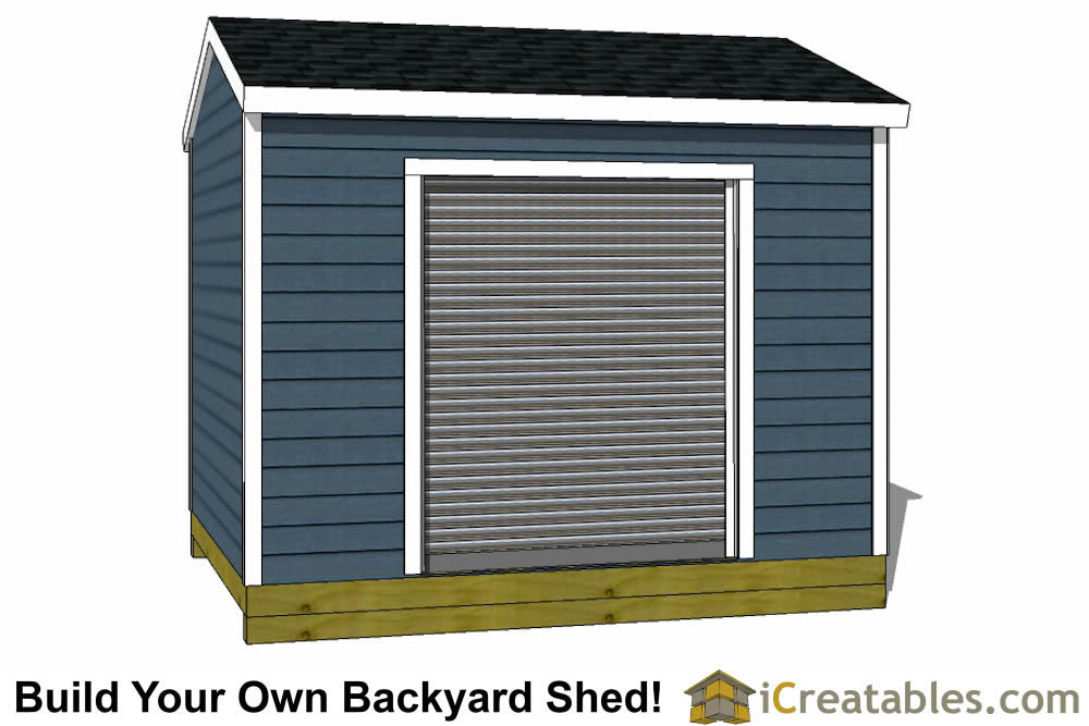 10x12-GD Garage Door Shed Plans Emailed