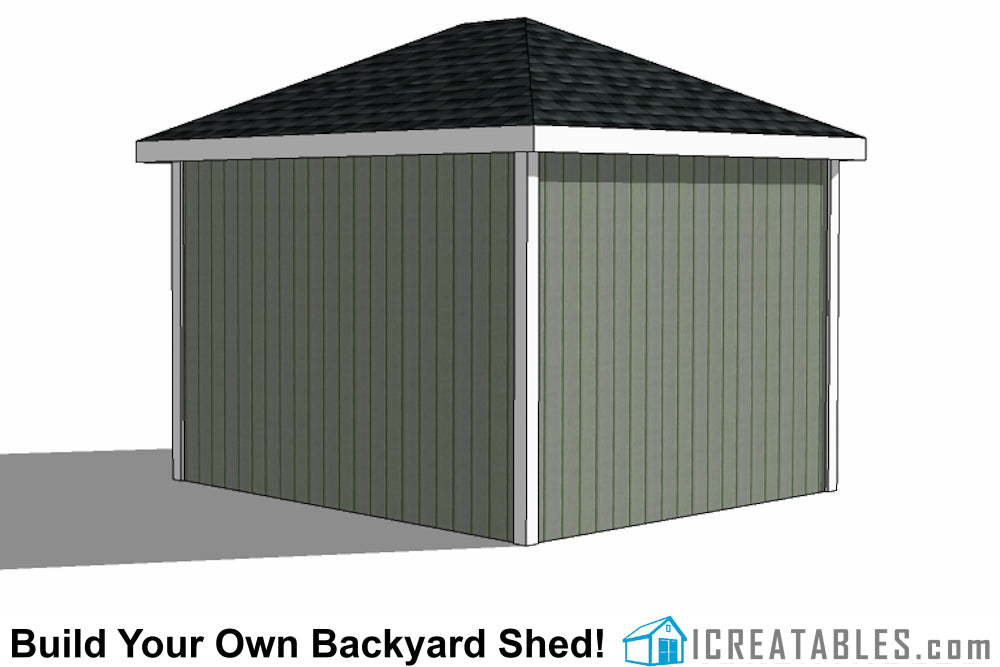 10x12-GDH Garage Door Shed Plans Emailed