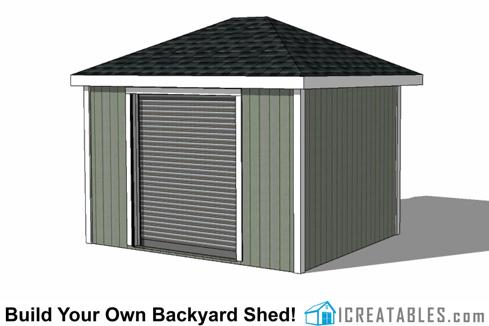 10x12-GDH Garage Door Shed Plans Emailed