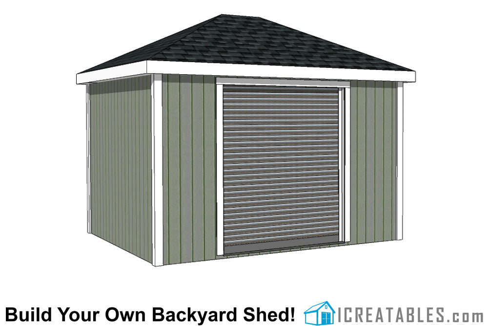 10x12-GDH Garage Door Shed Plans Emailed