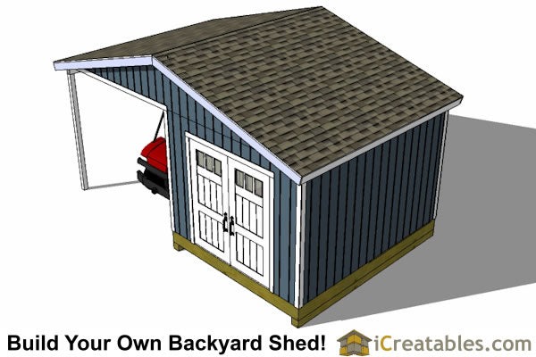 10x14-BP Backyard Porch Shed Plans Emailed