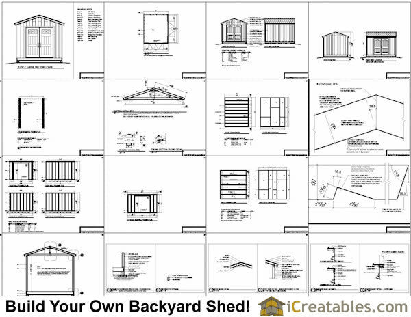 10x12-BT Backyard Tall Shed Plans Emailed
