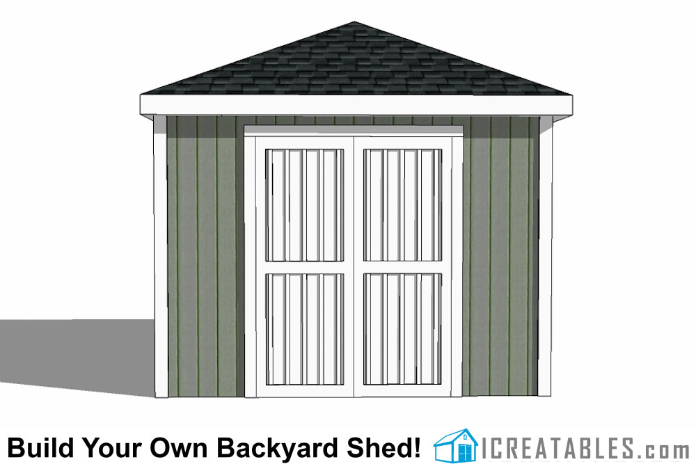 10x12-H Hip Roof Shed Emailed Plans
