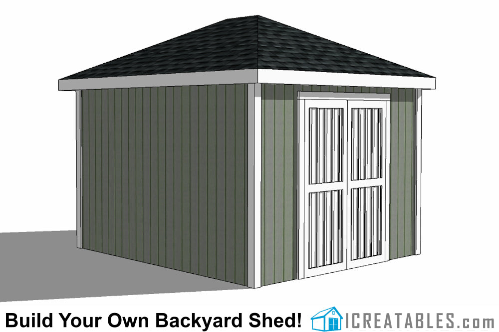 10x12-H Hip Roof Shed Emailed Plans