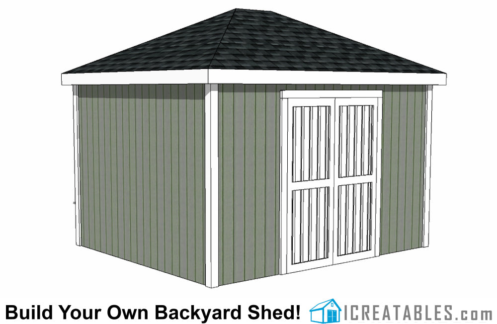 10x12-H Hip Roof Shed Emailed Plans