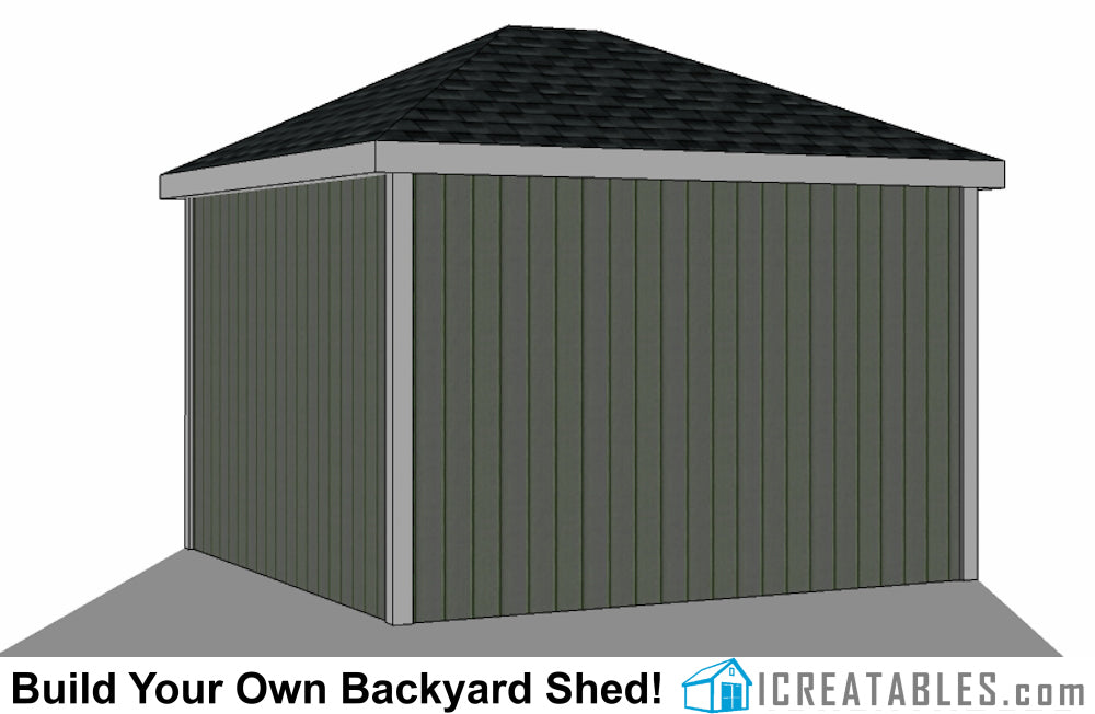 10x12-H Hip Roof Shed Emailed Plans