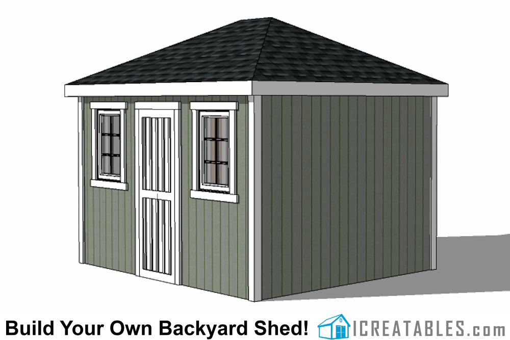 10x12-H Hip Roof Shed Emailed Plans