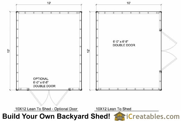 10x12-LT Lean To Shed Emailed Plans