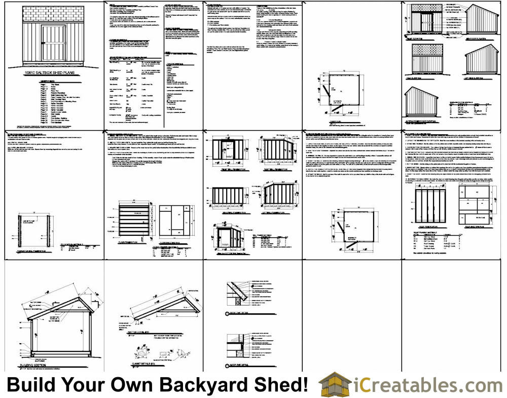 10x12-SB Salt Box Shed Emailed Plans
