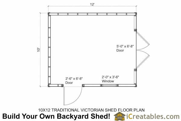 10x12-TV Traditional Shed Emailed Plans
