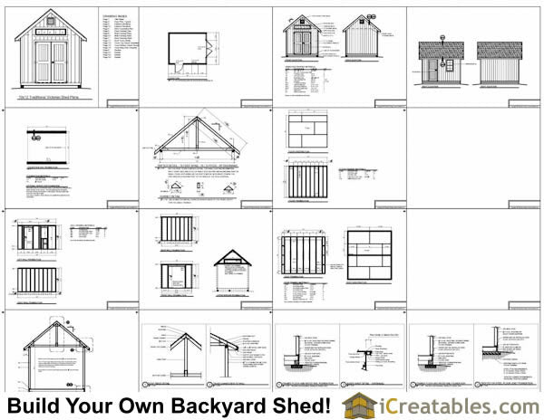 10x12-TV Traditional Shed Emailed Plans