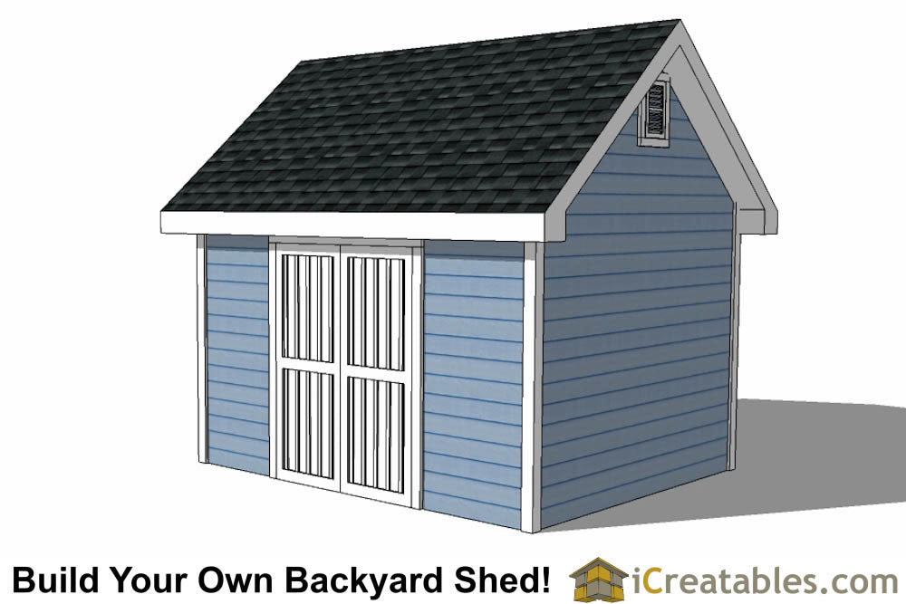 10x12-TV Traditional Shed Emailed Plans