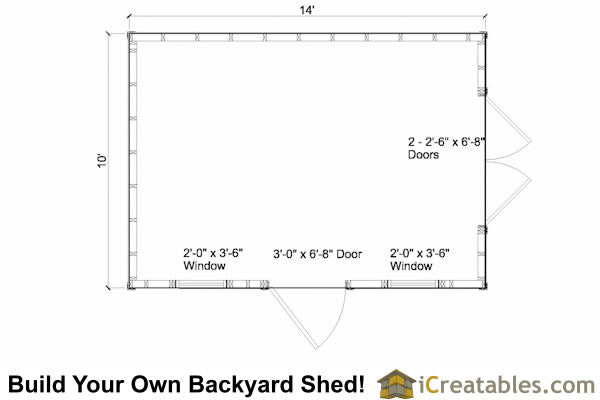 10x14-CO Colonial Shed Plans Emailed