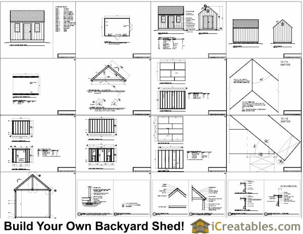 10x14-CO Colonial Shed Plans Emailed