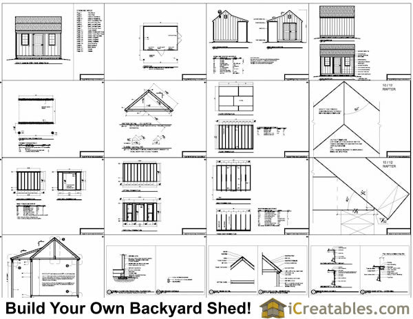 10x14-COP Colonial Porch Shed Plans Emailed