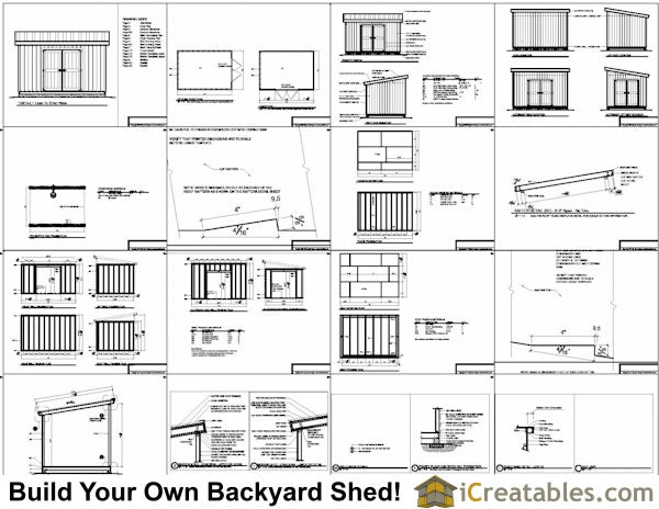 10x14-LT Lean To Shed Plans Emailed