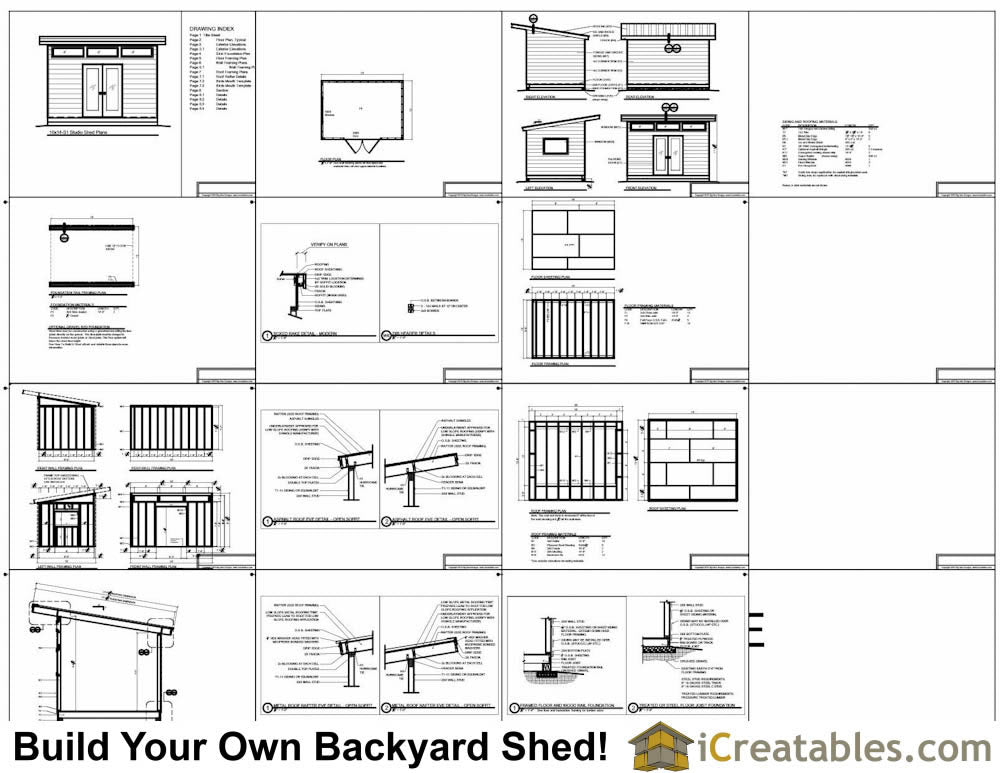 10x14-S1 Modern Shed Plans Emailed