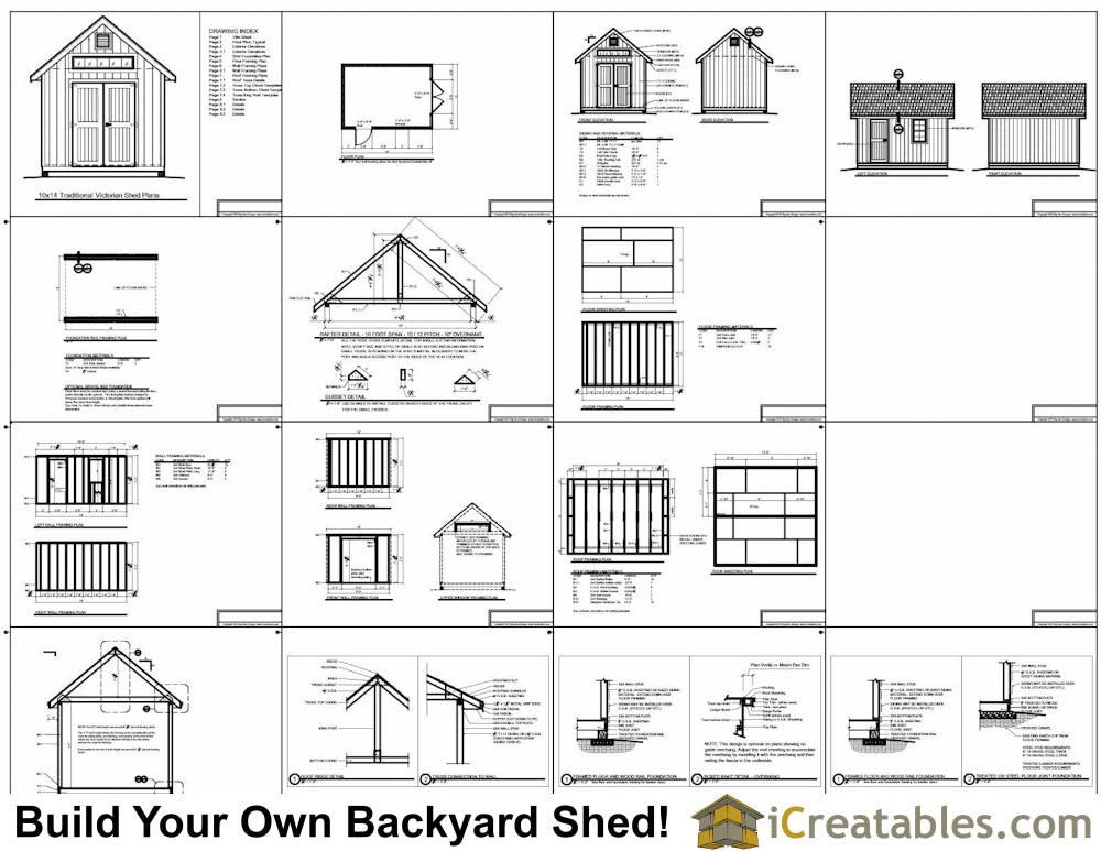 10x14-TV Victorian Shed Plans Emailed