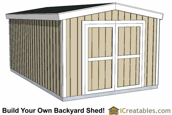 10x16-B8 8 Foot Shed Plans Emailed