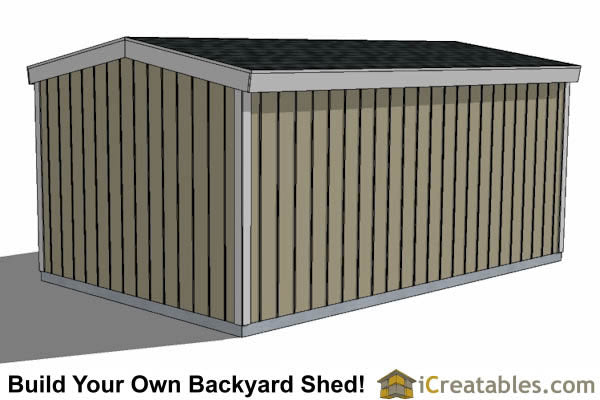10x16-B8 8 Foot Shed Plans Emailed