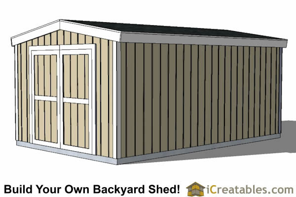 10x16-B8 8 Foot Shed Plans Emailed
