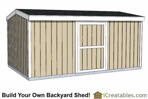 10x16-B8 8 Foot Shed Plans Emailed