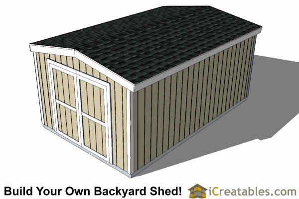10x16-B8 8 Foot Shed Plans Emailed