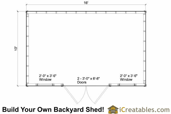 10x16-CO Colonial Shed Plans Emailed