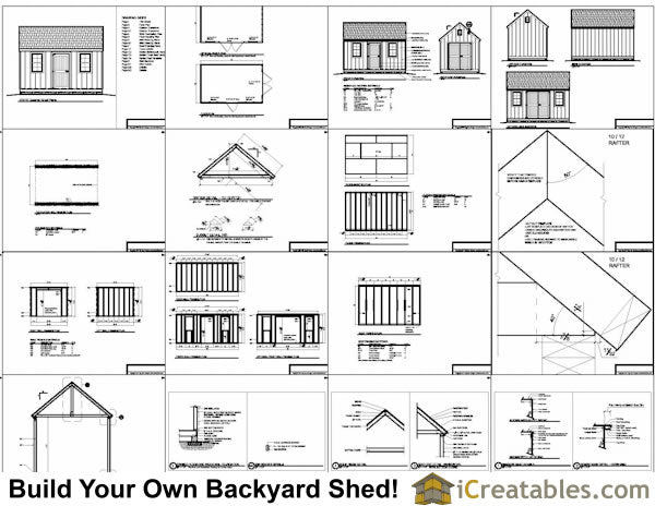 10x16-CO Colonial Shed Plans Emailed