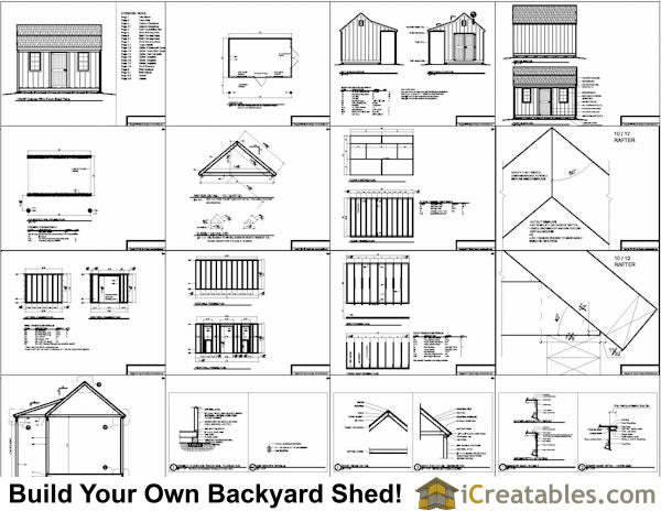 10x16-COP Colonial Porch Shed Plans Emailed