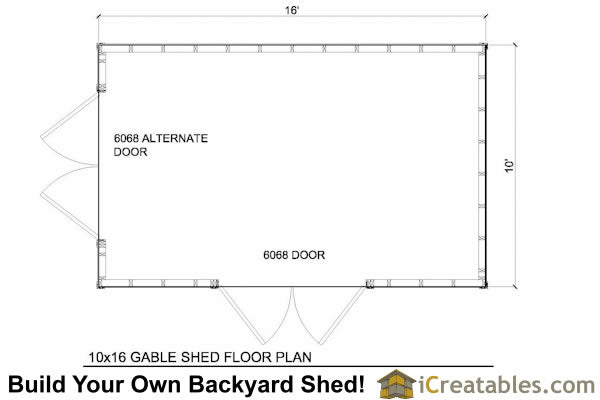 10x16-BT Backyard Shed Plans Emailed