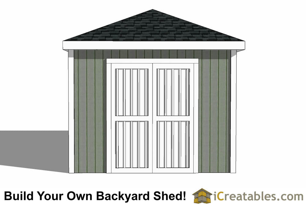 10x16-H Hip Roof Shed Plans Emailed