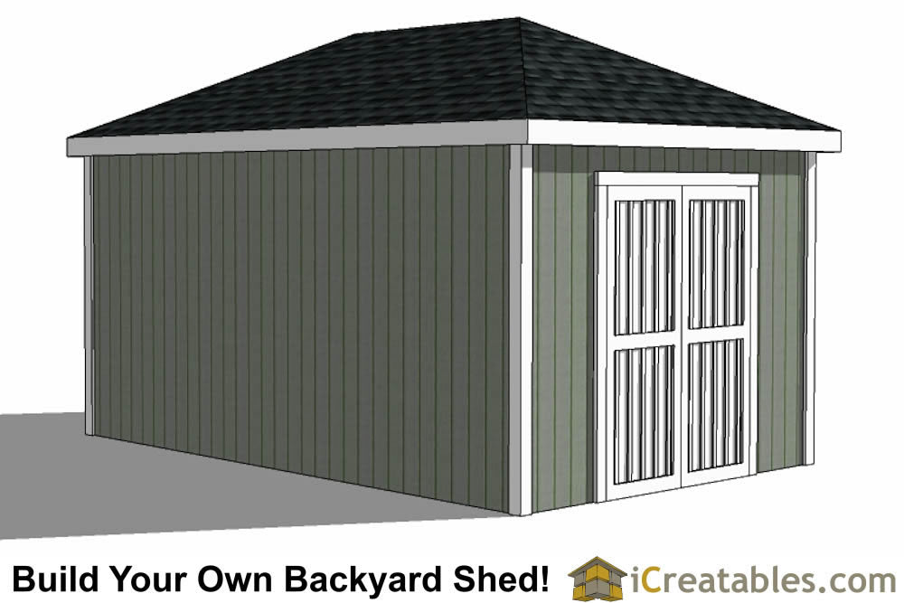 10x16-H Hip Roof Shed Plans Emailed